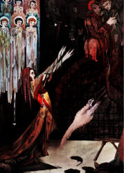 Harry Clarke's 'Come - she is judged!' from ''Faust''