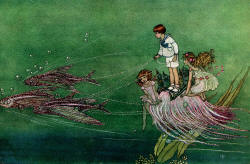 Ida Rentoul Outhwaite - 'Drawn by Fishes' from ''The Enchanted Forest'' (1921)
