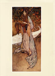 Greeting Card sample showing an Edmund Dulac illustration from ''Stories from The Arabian Nights'' (1907)