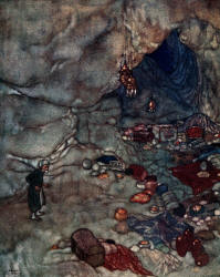 Edmund Dulac - 'Greater still was the exultation of a greedy nature like that of Cassim's' from ''Stories from The Arabian Nights'' (1907)
