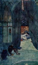 Edmund Dulac - 'He saw black eunuchs lying asleep' from ''Stories from The Arabian Nights'' (1907)