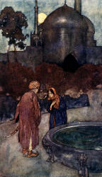 Edmund Dulac - 'The lady advanced to meet him' from ''Stories from The Arabian Nights'' (1907)