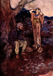 Edmund Dulac - 'She found to her grief the place where Codadad had lain left vacant' from ''Stories from The Arabian Nights'' (1907)