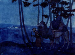 Edmund Dulac - 'She and her companion arrived at the city of Harran' from ''Stories from The Arabian Nights'' (1907)