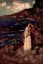 Edmund Dulac - 'Ferdinand - ''Here is my hand''. Miranda - ''And mine, with my heart in't''' from ''The Tempest'' (1908)
