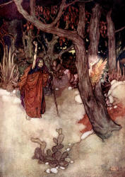 Edmund Dulac - 'Prospero - ''She did confine thee, And in her most unmitigable rage, Into a cloven pine''' from ''The Tempest'' (1908)