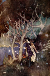 Edmund Dulac - 'Ferdinand - ''Thence I have follow'd it, Or it hath drawn me rather''' from ''The Tempest'' (1908)