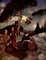 Edmund Dulac - 'Juno - ''Go with me, To bless this twain, that they may prosperous be, And honour'd in their issue' from ''The Tempest'' (1908)