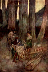Edmund Dulac - 'Staphano - ''Part off that gown, Trinculo; by this hand I'll have that gown''' from ''The Tempest'' (1908)
