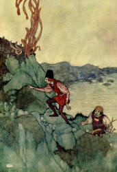 Edmund Dulac - 'Boatswain - ''And were brought moping hither''' from ''The Tempest'' (1908)