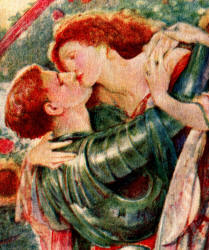 Detail from Evelyn Paul's 'Sir Tristram kneeled before la beale Isoude' for ''The Romance of Tristram of Lyones and La beale Isoude''
