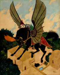 Edmund Dulac - The Prince is taken back to the Golden Palace by the Magic Black Horse