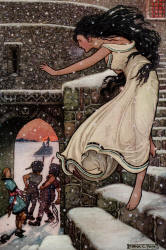 Frank C Pape - 'Then the Princess ran with her feet all bare out into the open corridor' from ''The Russian Story Book'' (1916)