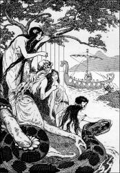 Frank C Pape - 'The Sirens saw the swift ship coming near' from ''The Toils and Travels of Odysseus'' (1908)