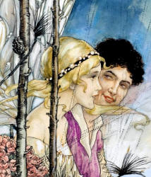 Detail from Florence Mary Anderson's 'On the perfumed high road which leads to happines' from 'Snowdrop' in ''The Black Princess and Other Fairy Tales from Brazil''