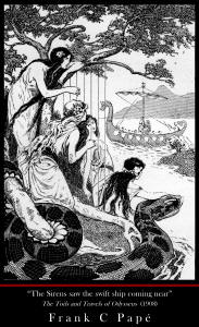 Fine Art Poster sample showing a Frank C Pape illustration from ''The Toils and Travels of Odysseus'' (1908)