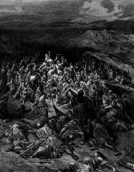 Gustave Dore - 'Two hundred Knights attack twenty thousand Saracens' from ''History of the Crusades'' (1880), written by Joseph Francois Michaud