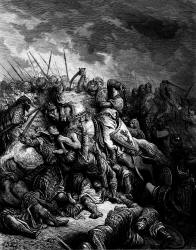 Gustave Dore - 'Richard Coeur de Lion and Saladin at the Battle of Arsur' from ''History of the Crusades'' (1880), written by Joseph Francois Michaud