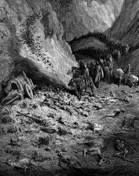 Gustave Dore 'The Second Crusaders encounter the remains of the First Crusaders' from ''History of the Crusades'' (1880), written by Joseph Francois Michaud