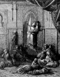 Gustave Dore - 'The Emir's head shown in the Seraglio' from ''History of the Crusades'' (1880), written by Joseph Francois Michaud