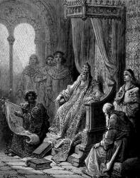 Gustave Dore - 'Sanuti showing Maps of the East to Pope John XXII' from ''History of the Crusades'' (1880), written by Joseph Francois Michaud