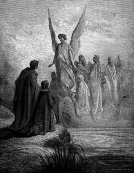 Gustave Dore - Illustration for Canto II, lines 42, 43 'Purgatory' in ''Purgatory and Paradise'' (1889), written by Dante Alighieri