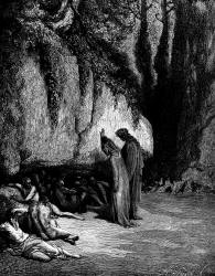 Gustave Dore - Illustration for Canto IV, lines 100-102 'Purgatory' in ''Purgatory and Paradise'' (1889), written by Dante Alighieri