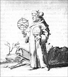 Engraving - Hans Holbein image known as 'Armed with mathematical devices' from ''Moriae Encomium'' (''The Praise of Folly'' or ''L'Eloge de la Folie'')