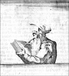 Engraving - Hans Holbein image known as 'Jeremiah' from ''Moriae Encomium'' (''The Praise of Folly'' or ''L'Eloge de la Folie'')