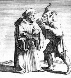 Engraving - Hans Holbein image known as 'I speak like a fool' from ''Moriae Encomium'' (''The Praise of Folly'' or ''L'Eloge de la Folie'')
