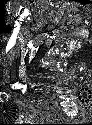 Harry Clarke - 'The earth grew dark, and its figures passed by me, like flitting shadows, and among the all I beheld - only Morella' for 'Morella' from ''Tales of Mystery and Imagination'' (1923)