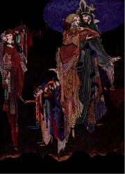 Harry Clarke - 'In death we have both learned the propensity of man to define the indefinable' for 'The Colloquey of Monos and Una' from ''Tales of Mystery and Imagination'' (1923)