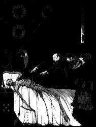 Harry Clarke - 'Upon the bed there lay a nearly liquid mass of loathsome - of detestable putridity' for 'The Oblong Box' from ''Tales of Mystery and Imagination'' (1923)