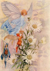 Horace Knowles' 'Fairies take morning dew from the Flowers to make the Queens'a clothes' from ''Peeps into Fairyland''