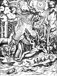 Hans Holbein - 'Die Erschaffung des Menschen' ('The Creation') from ''Der Todten-Tantz'' (''The Dance of Death'')