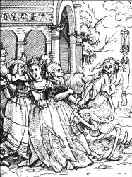 Hans Holbein - 'Die Konigin' ('The Queen') from ''Der Todten-Tantz'' (''The Dance of Death'')