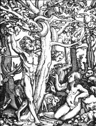 Hans Holbein - 'Der Fall Adam und Eve' ('The Temptation') from ''Der Todten-Tantz'' (''The Dance of Death'')
