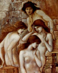 Details from Panel 1 of Edward Burne-Jones's ''The Hill-Fairies''