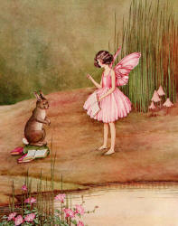 Ida Rentoul Outhwaite - 'One of the Fairies gave him lessons in French every morning' from ''Bunny and Brownie - The Adventures of George and Wiggle'' (1930)
