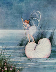 Ida Rentoul Outhwaite - 'A beautiful pearly shell like a little boat' from ''Bunny and Brownie - The Adventures of George and Wiggle'' (1930)