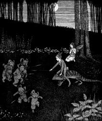 Ida Rentoul Outhwaite - 'Bunny Boy charged in the Bears' from ''Fairyland'' (1926)