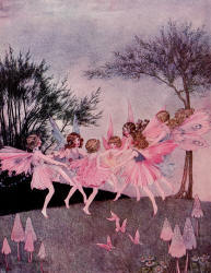 Ida Rentoul Outhwaite - 'There were seven of them altogether, from Baby Cowslip to Great-Girl Hyacinth' from ''The Little Fairy Sister'' (1923)