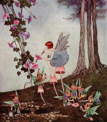 Ida Rentoul Outhwaite - 'Periwinkle painting the petals' from ''The Little Fairy Sister'' (1923)
