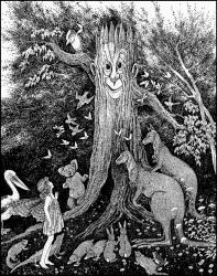 Ida Rentoul Outhwaite - 'By this time all the animals had caught her up and were listening eagerly' from ''The Little Fairy Sister'' (1923)