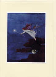 Greeting Card sample showing an image from the illustrations for ''The Little Green Road to Fairyland'' (1922), illustrated by Ida Rentoul Outhwaite