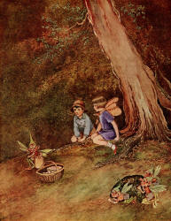 Ida Rentoul Outhwaite - 'The Brownie was very brave now' from ''The Little Green Road to Fairyland'' (1922)