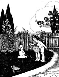Ida Rentoul Outhwaite - 'Sometimes Fairy was allowed to wear her wings for a little while' from ''The Little Green Road to Fairyland'' (1922)