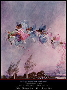 Fine Art Poster sample showing image of an illustration from ''The Little Fairy Sister'' (1923), illustrated by Ida Rentoul Outhwaite