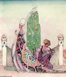 Kay Nielsen - 'She stopped as if to speak to him' of the tale 'The Twelve Dancing Princesses' from ''In Powder and Crinoline'' (1913)
