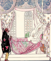 Kay Nielsen - 'He had to take to his bed for a week' of the tale 'Minon-Minette' from ''In Powder and Crinoline'' (1913)